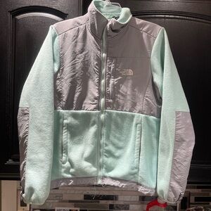 The North Face Blue/Gray Full Zip 100% Polyester Fleece Jacket Size M